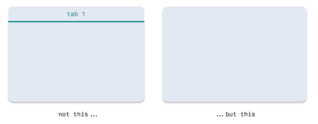 Example of a styled tab container with only one tab